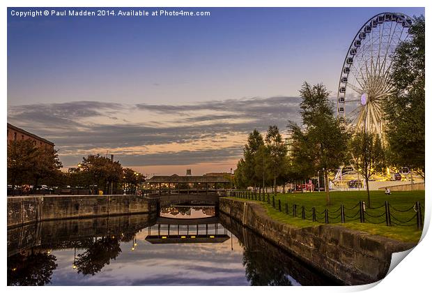 Liverpool wheel and the Dukes Dock Print by Paul Madden