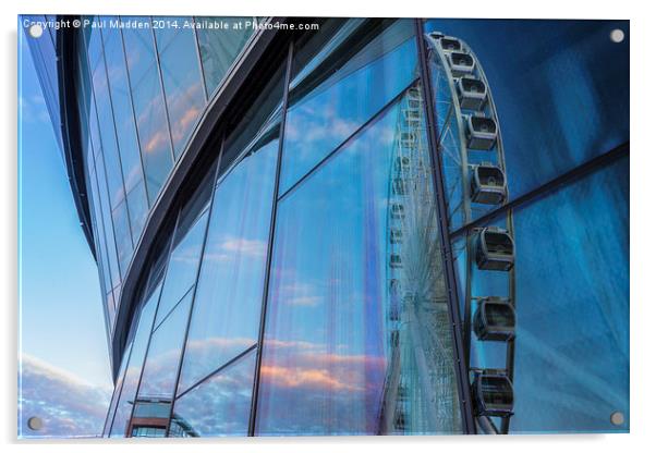 Liverpool wheel reflections Acrylic by Paul Madden