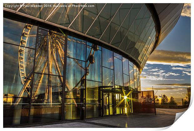 Sunset through the arena Print by Paul Madden