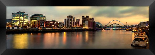  Newcastle Quayside Panoramic Framed Print by Northeast Images