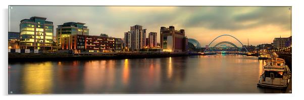  Newcastle Quayside Panoramic Acrylic by Northeast Images