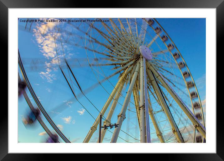 Liverpool Wheel in motion Framed Mounted Print by Paul Madden