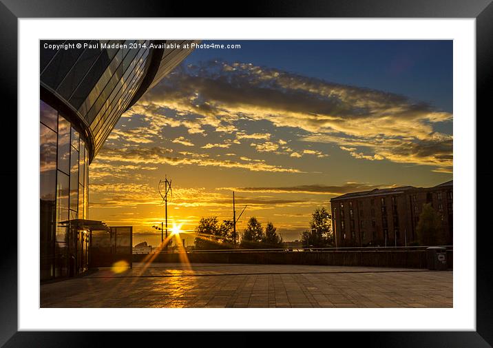 Sunset at the Liverpool Arena Framed Mounted Print by Paul Madden