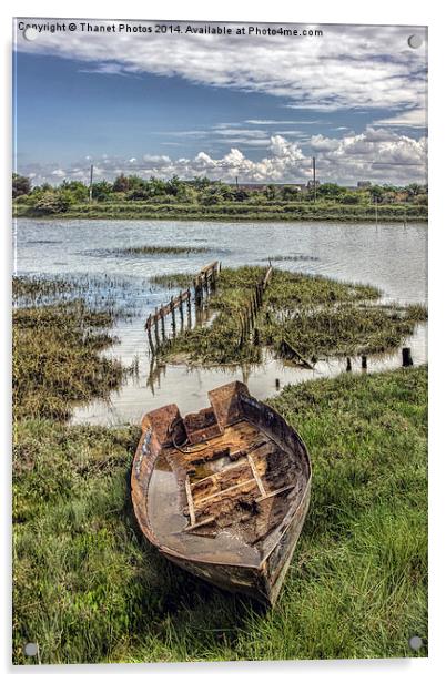 old boat at oare marshes  Acrylic by Thanet Photos