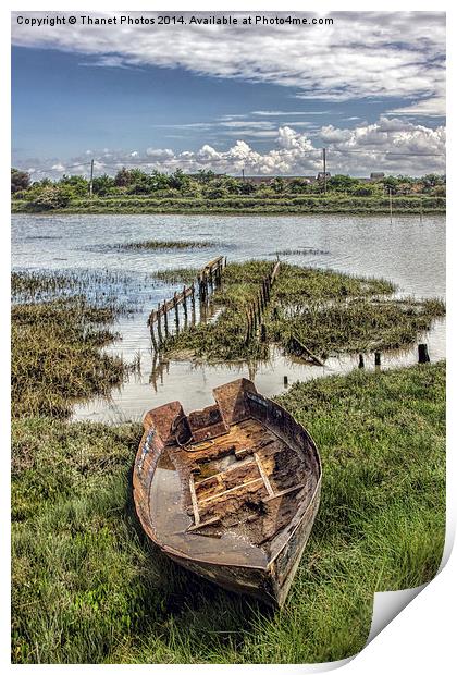 old boat at oare marshes  Print by Thanet Photos