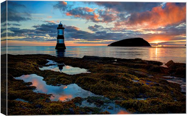  Trwyn Du Lighthouse Penmon Anglesey Canvas Print by Mal Bray