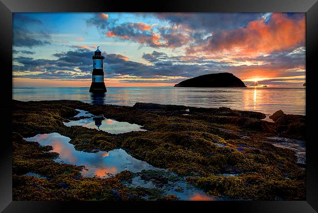  Trwyn Du Lighthouse Penmon Anglesey Framed Print by Mal Bray