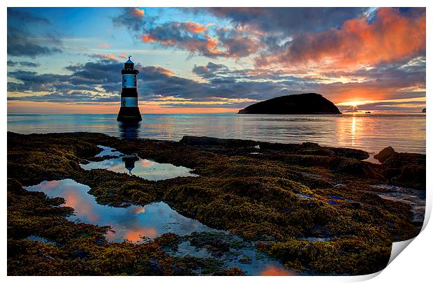  Trwyn Du Lighthouse Penmon Anglesey Print by Mal Bray