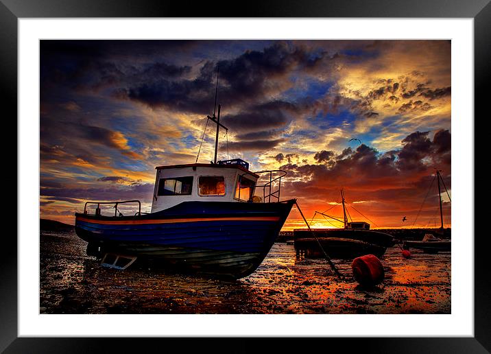  Rhos on Sea Boats Sunrise Framed Mounted Print by Mal Bray