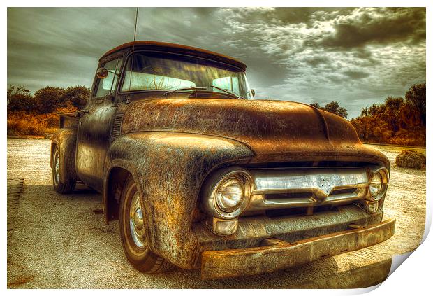  Rusty Ford Truck Print by Mal Bray