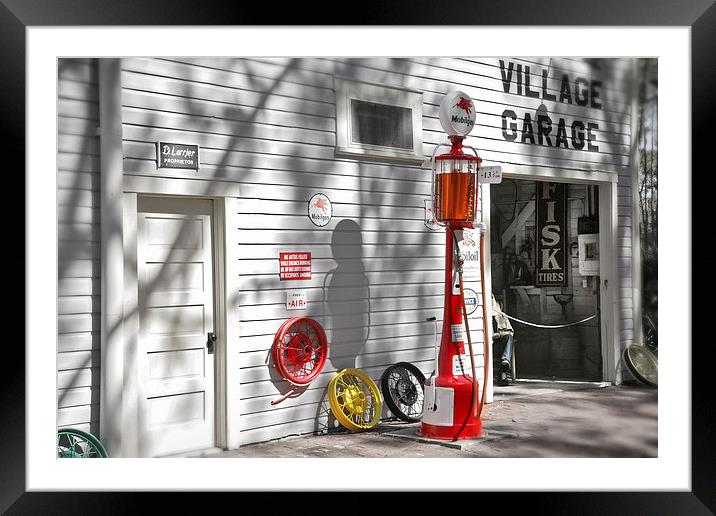  An Old Village Gas Station Florida Usa Framed Mounted Print by Mal Bray