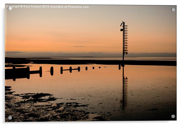  Sunset Reflections Fleetwood Beach Acrylic by Gary Kenyon