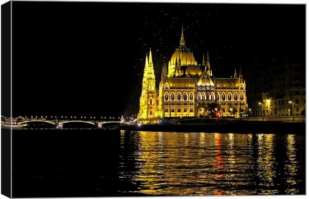  Parliament at Night Canvas Print by Tony Murtagh