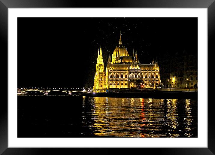  Parliament at Night Framed Mounted Print by Tony Murtagh