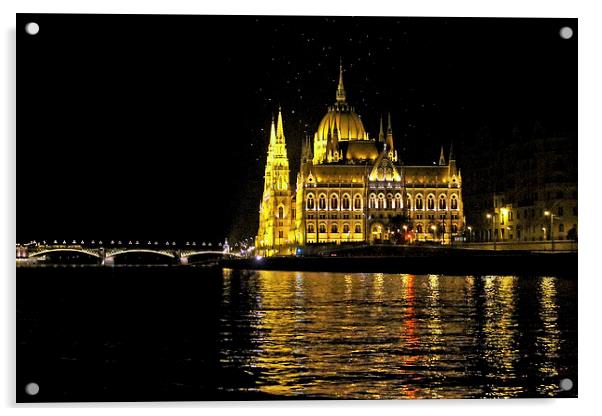  Parliament at Night Acrylic by Tony Murtagh