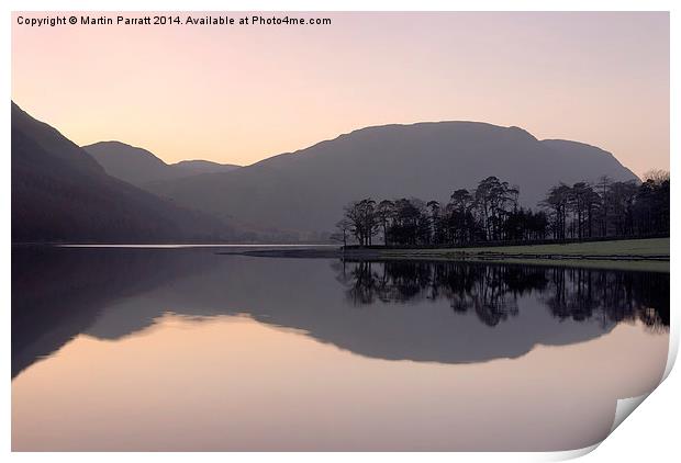  Buttermere Reflection, Lake District, Cumbria Print by Martin Parratt