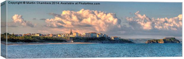  Tenby from South Beach Panorama Canvas Print by Martin Chambers