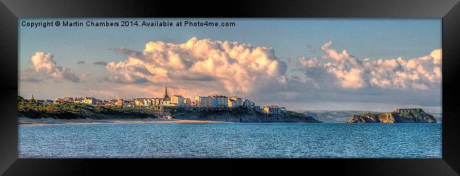  Tenby from South Beach Panorama Framed Print by Martin Chambers