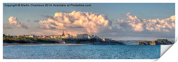  Tenby from South Beach Panorama Print by Martin Chambers