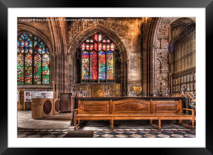  Manchester Cathedral Framed Mounted Print by Gary Kenyon