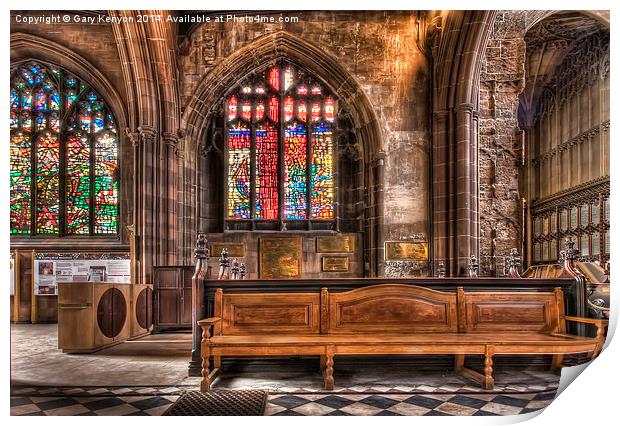  Manchester Cathedral Print by Gary Kenyon