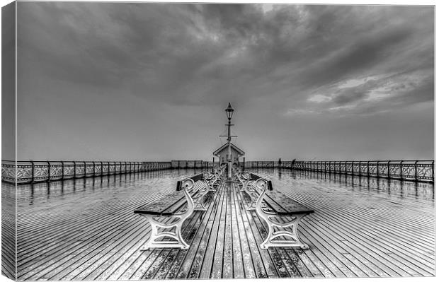 Penarth Pier 2 Black and White Canvas Print by Steve Purnell