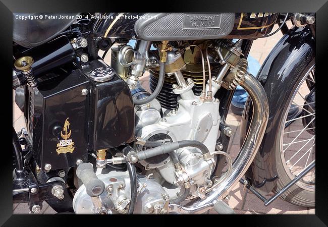  Vincent HRD 500cc Motor Cycle Engine Framed Print by Peter Jordan