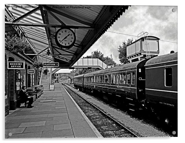 Toddington Railway Station (B&W)  Acrylic by Jason Williams
