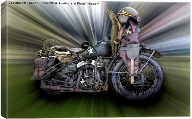  1942 Harley Davidson  Canvas Print by Thanet Photos