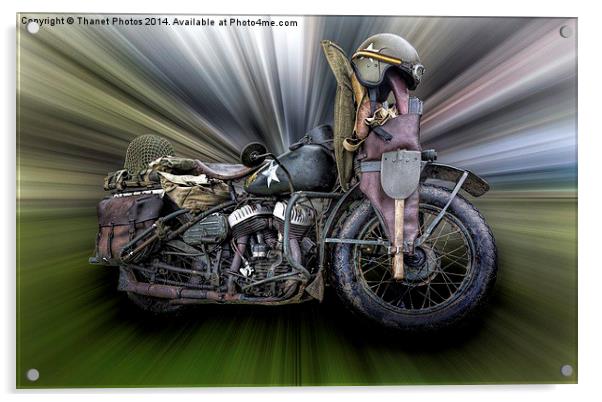  1942 Harley Davidson  Acrylic by Thanet Photos