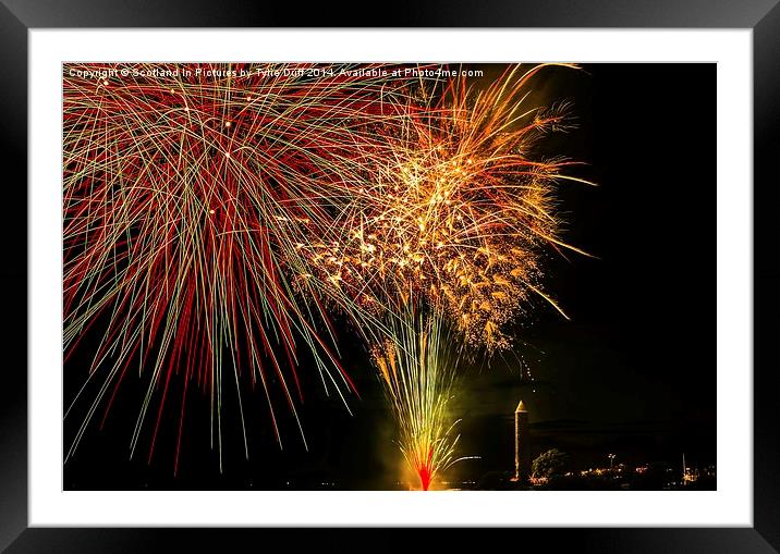  Viking Festival Fireworks at Largs Framed Mounted Print by Tylie Duff Photo Art