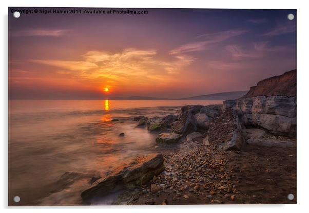 Hanover Point Sunset Acrylic by Wight Landscapes