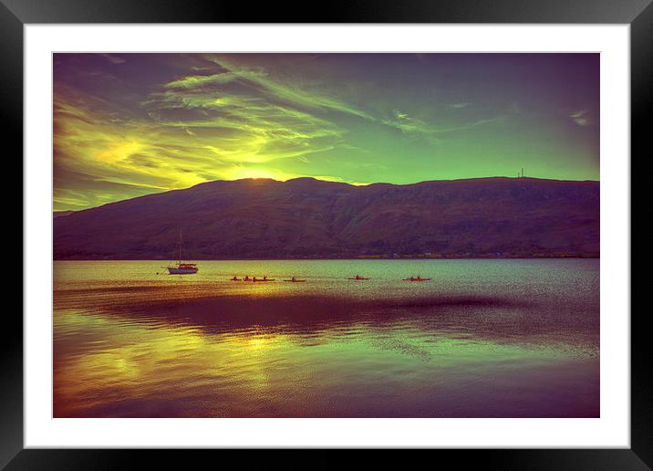  Canoeists at sunset  Framed Mounted Print by Mark Godden