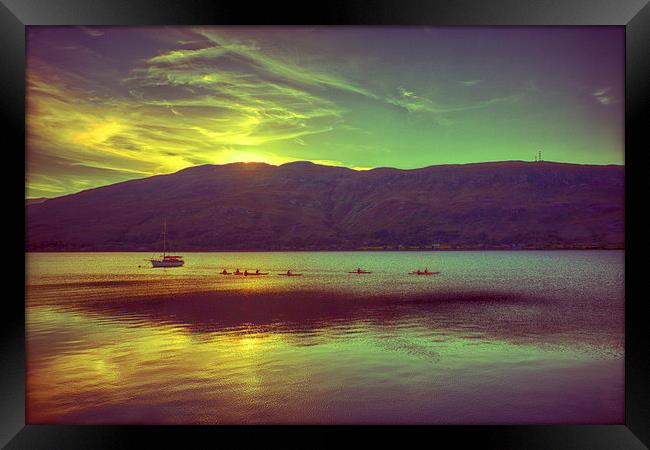 Canoeists at sunset  Framed Print by Mark Godden