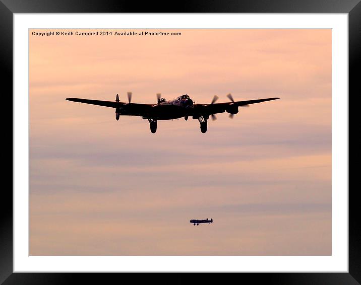Lancasters Dusk Landing Framed Mounted Print by Keith Campbell