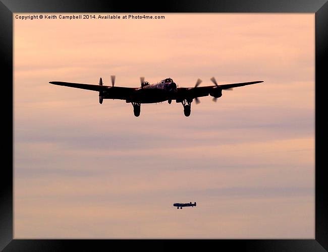 Lancasters Dusk Landing Framed Print by Keith Campbell