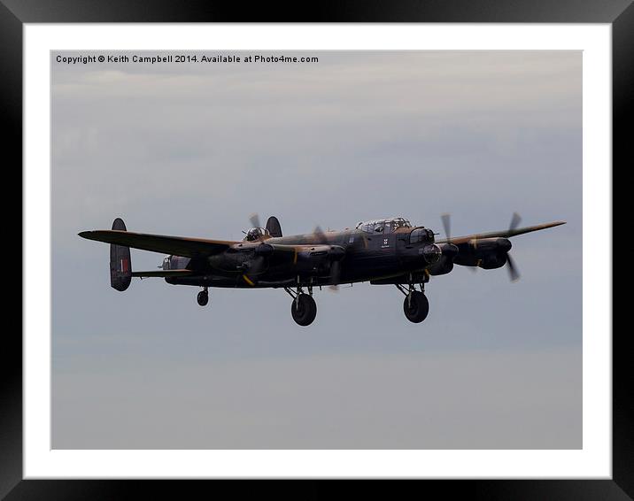  AVRO Lancaster landing Framed Mounted Print by Keith Campbell