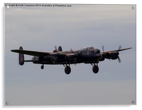  AVRO Lancaster landing Acrylic by Keith Campbell