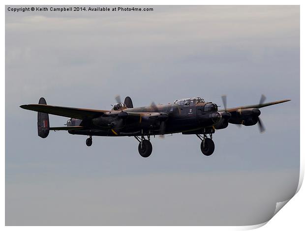  AVRO Lancaster landing Print by Keith Campbell