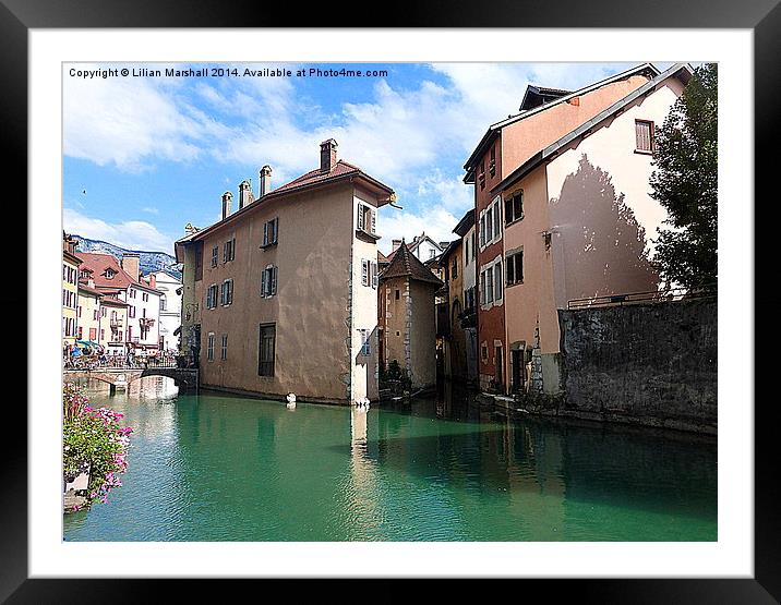  Annecy- France. Framed Mounted Print by Lilian Marshall