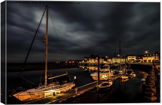  Waterfront Lights Canvas Print by Simon Gray