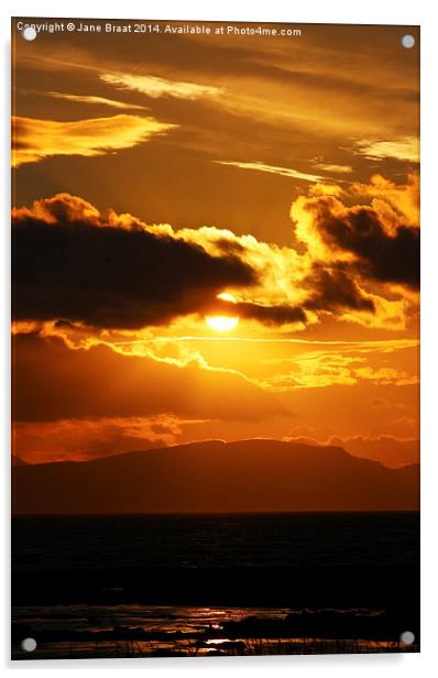  Golden Sunset Acrylic by Jane Braat