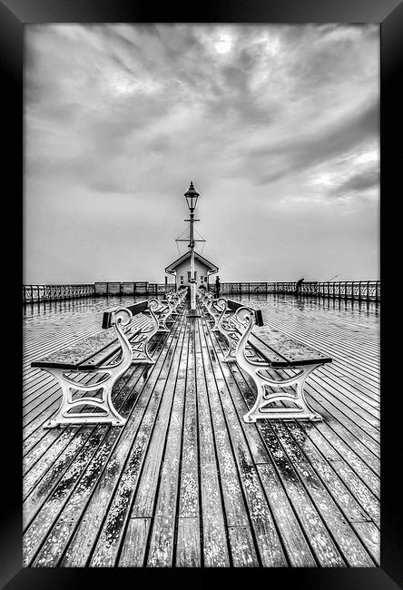Penarth Pier 3 Black and White Framed Print by Steve Purnell
