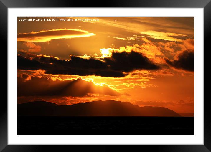  Golden Sunset - Landscape B Framed Mounted Print by Jane Braat