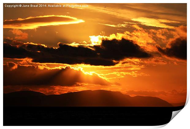  Golden Sunset - Landscape B Print by Jane Braat