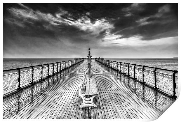 Penarth Pier 4 Black and White Print by Steve Purnell
