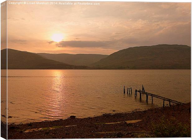 Sunset over Loch Linnhe  Canvas Print by Lilian Marshall
