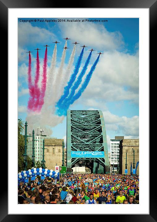  Red Arrows and the Great North Run 2014 Framed Mounted Print by Paul Appleby