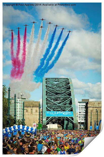  Red Arrows and the Great North Run 2014 Print by Paul Appleby