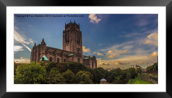 Liverpool Anglican Cathedral Panorama Framed Mounted Print by Paul Madden